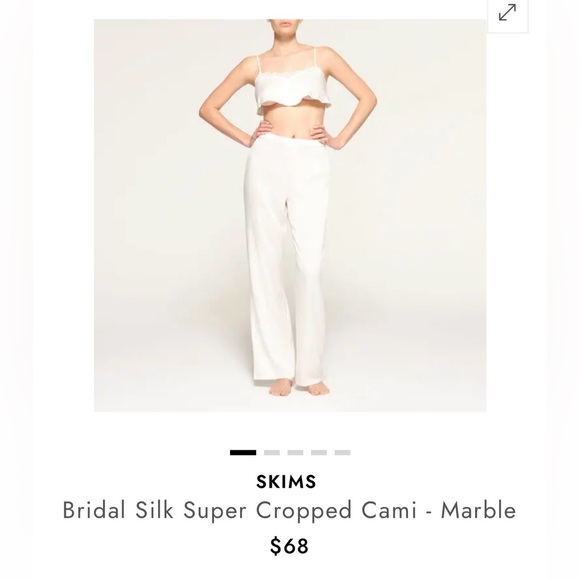 SKIMS Bridle Silk Straight Leg Pant and Silk Cami (M) in Marble - Picture 12 of 13